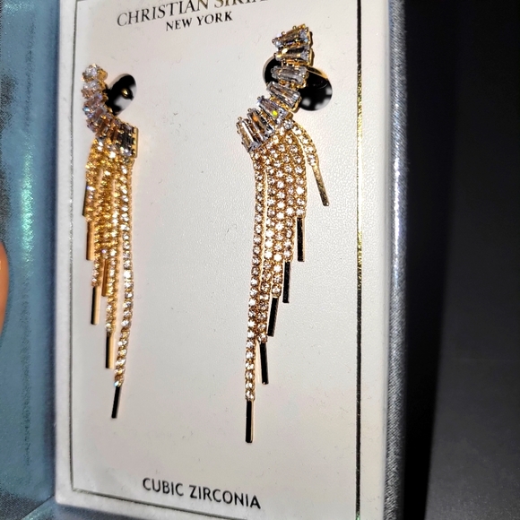 Christian Siriano Jewelry Christian Siriano Cz Dangle Pierced Eareings Poshmark